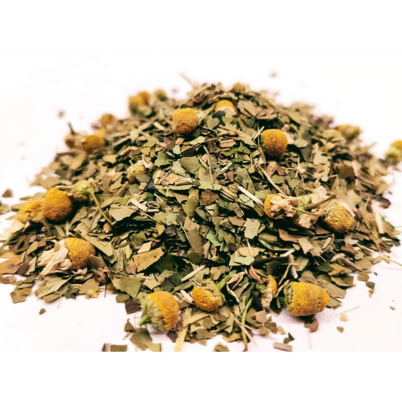 Herbata Yerba Mate, koszyczek rumianku, owoc guarany, mięta zielona, owoc kopru włoskiego, anyż,